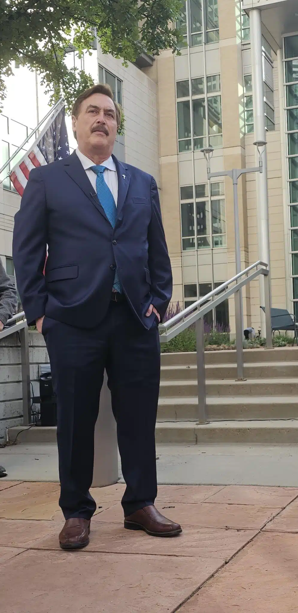 Mike Lindell outside Colorado courthouse