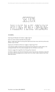 Sample Divider for Polling Place Opening section of Tally Book