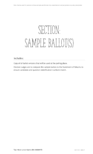 Sample section divider for Tally Book for Sample Ballots