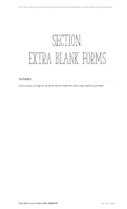 Sample section divider for Tally Book Extra Blank Forms