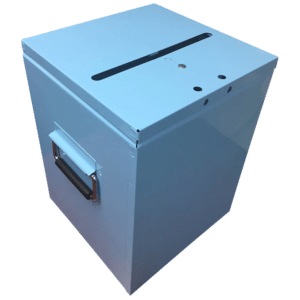 Ballot box blue steel non-stuffable