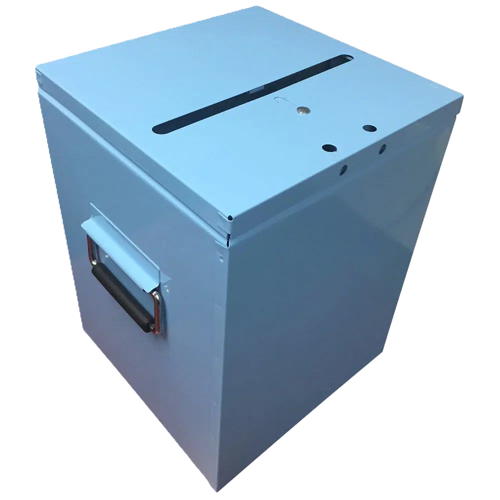 Ballot box, steel, non-stuffable Ballot box blue steel non-stuffable