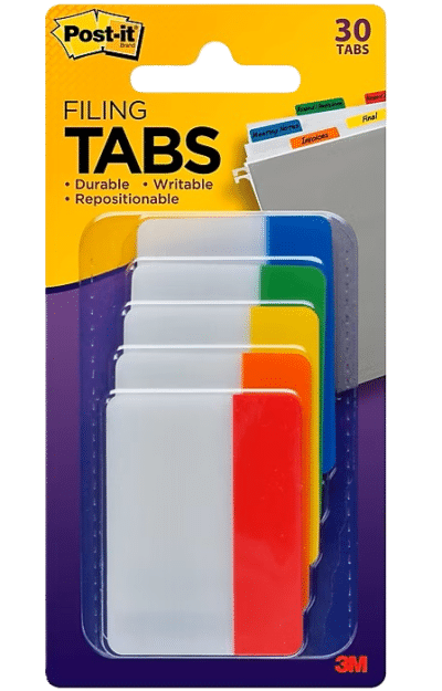 filing tabs for binder dividers