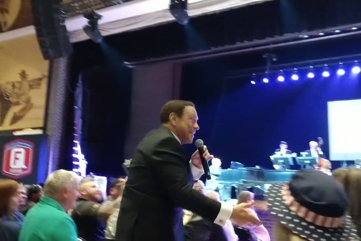 Joe Piscopo performs at the FrankSpeech Launch event