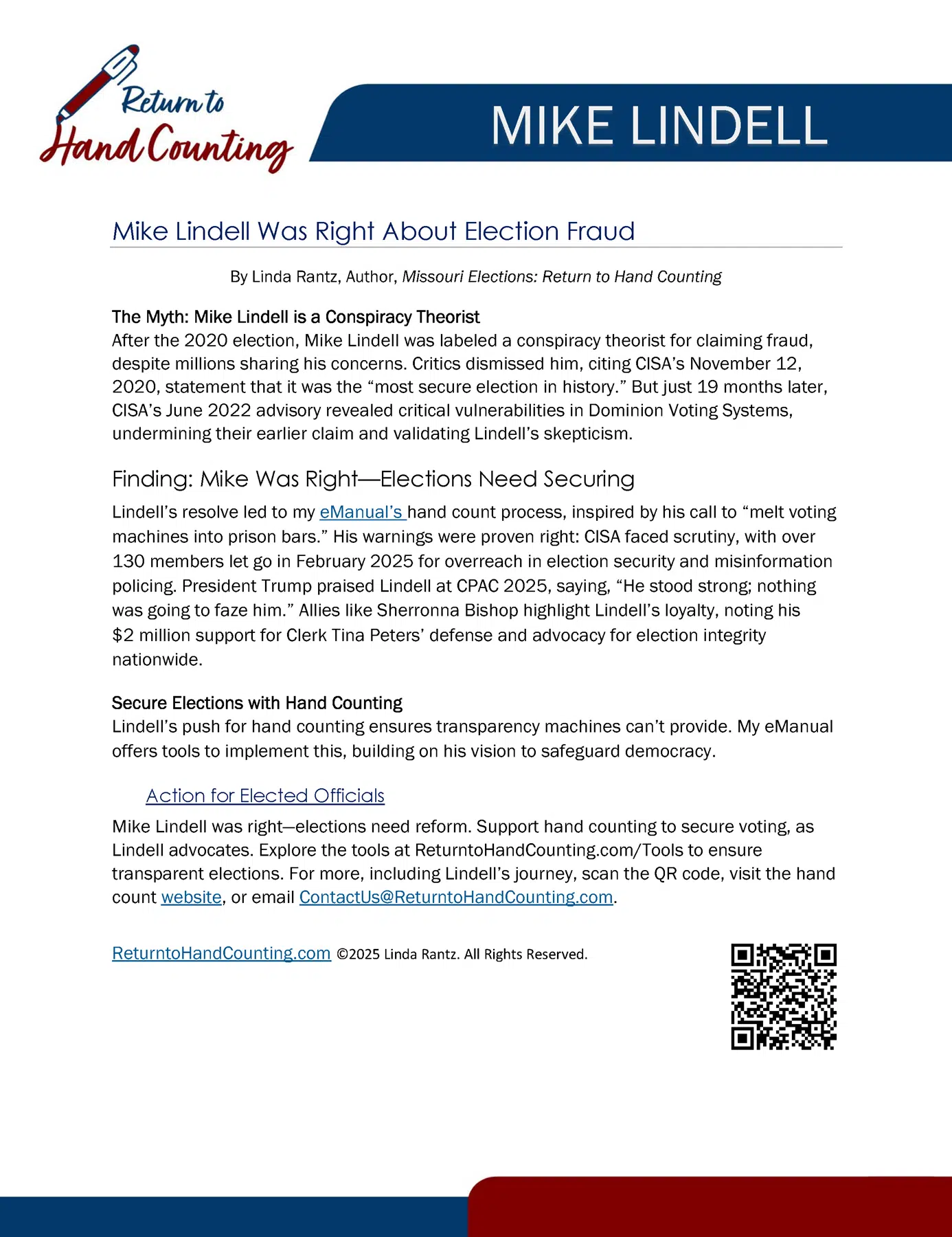 Mike Was Right One-Pager Mike Lindell Was Right About Election Fraud