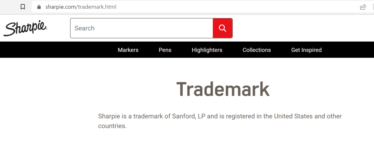 sharpie trademark