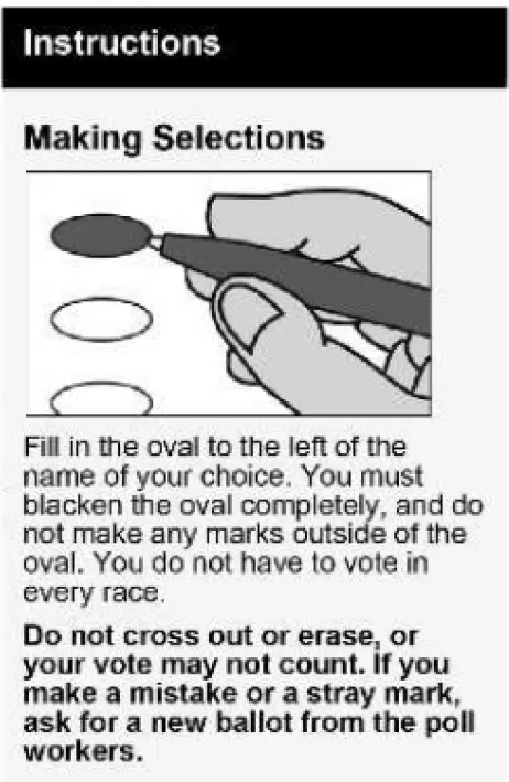Ballot Instructions for machine counting Ballot Instructions for machine counting