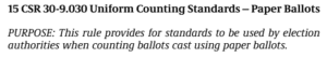 CSR 15 30-9.030 Uniform Counting Standards