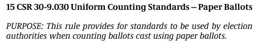 CSR 15 30-9.030 Uniform Counting Standards