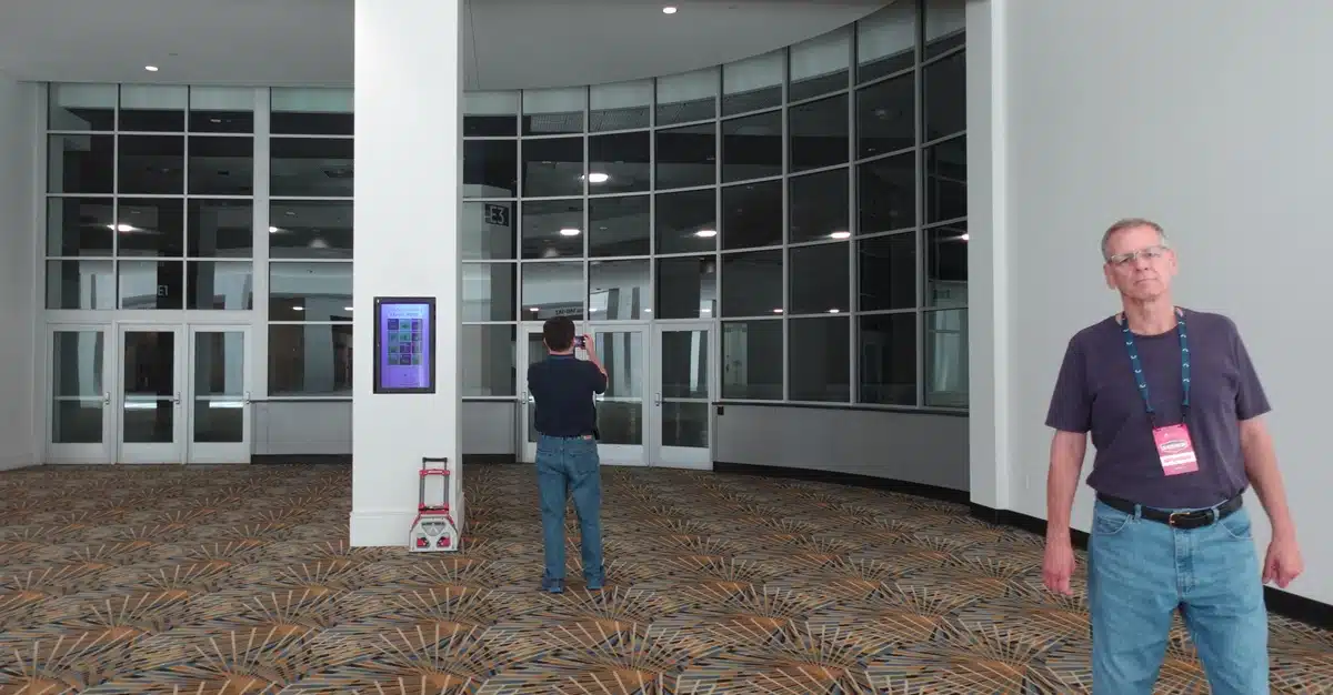 Detroit Convention Center Windows were covered with Pizza Boxes
