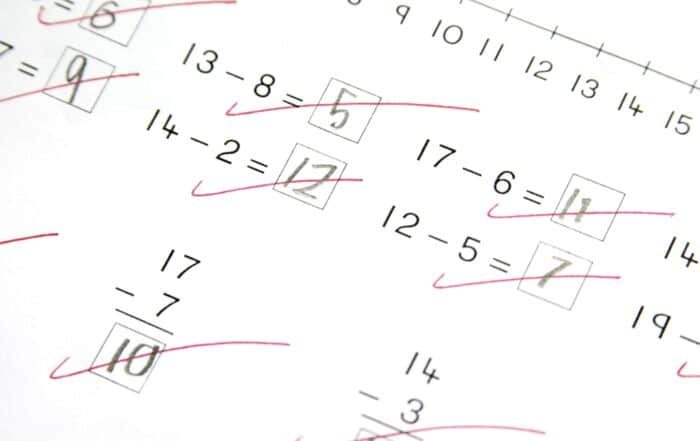 Math problems checked