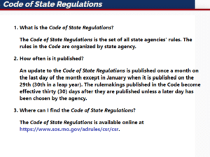 CSR Missouri FAQ Description